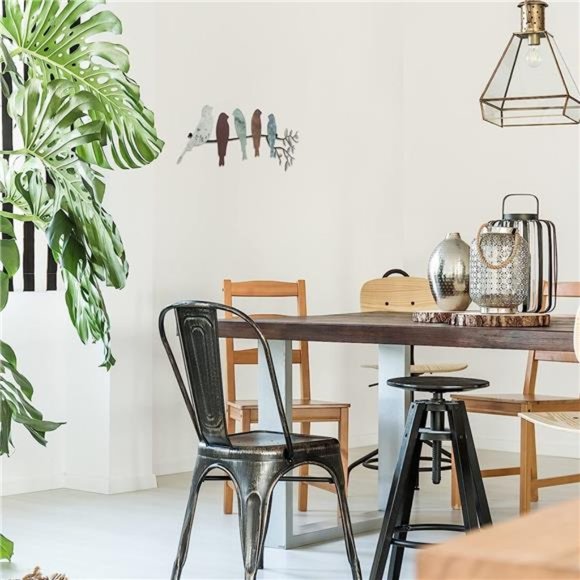 Metal Bird WallArt Birds on the Branch WallDecor Leaves with BirdMetal Sculpture - Picture 5 of 6